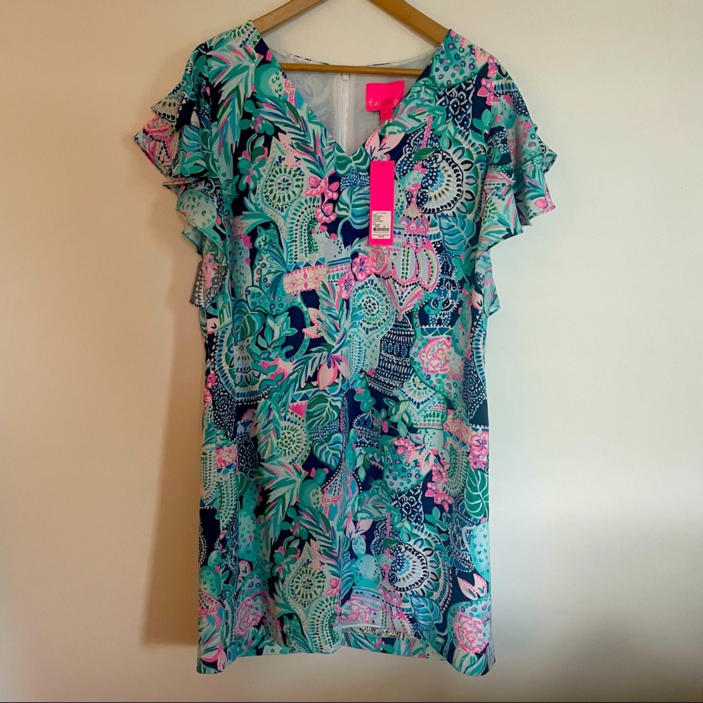 NWT Lilly Pulitzer Kathie Dress in Multi Lookin Sharp Size 16